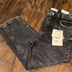 New Zara High Rise Mom Fit Jeans Adj Waist Size 7